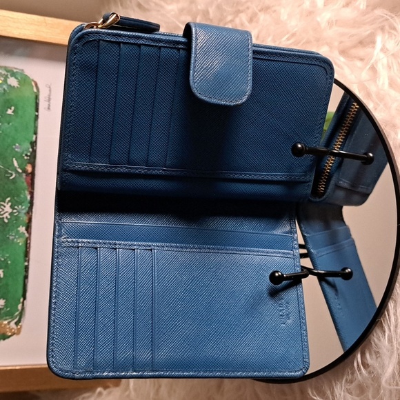 Prada Saffiano Bifold Compact Half Zip Wallet - Picture 9 of 13